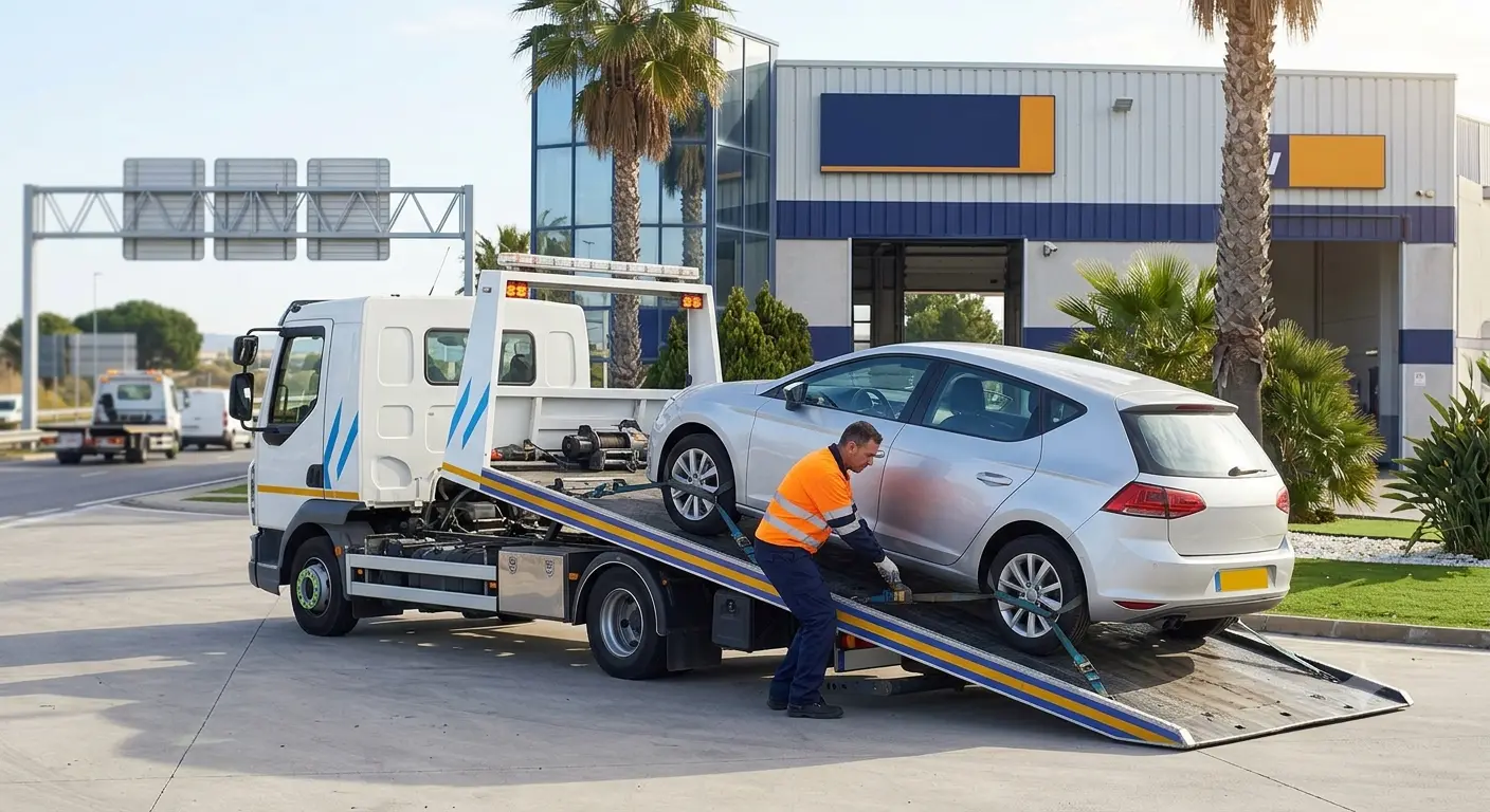 Vehicle without valid ITV transported legally on a truck